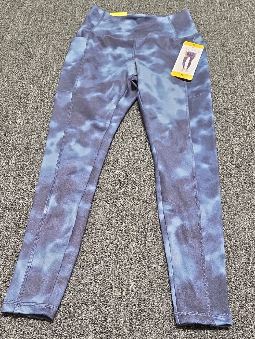 (#1) Danskin Blue Tie-Dye Leggings with Side Pockets